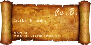 Csiki Blanka névjegykártya